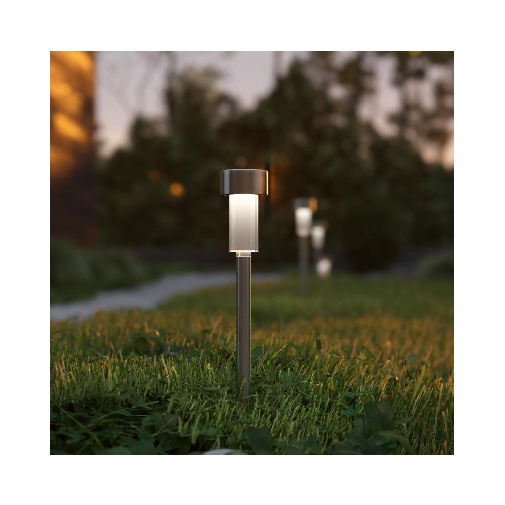 Flash Furniture Hartford 12 Pack Stainless Solar Lights DN-SL104-12-SS-GG