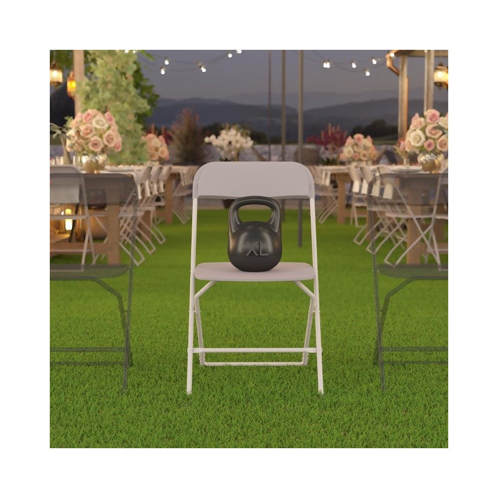 Flash Furniture HERCULES 4 Pack Gray Folding Chair 4-LE-L-3-W-GY-GG