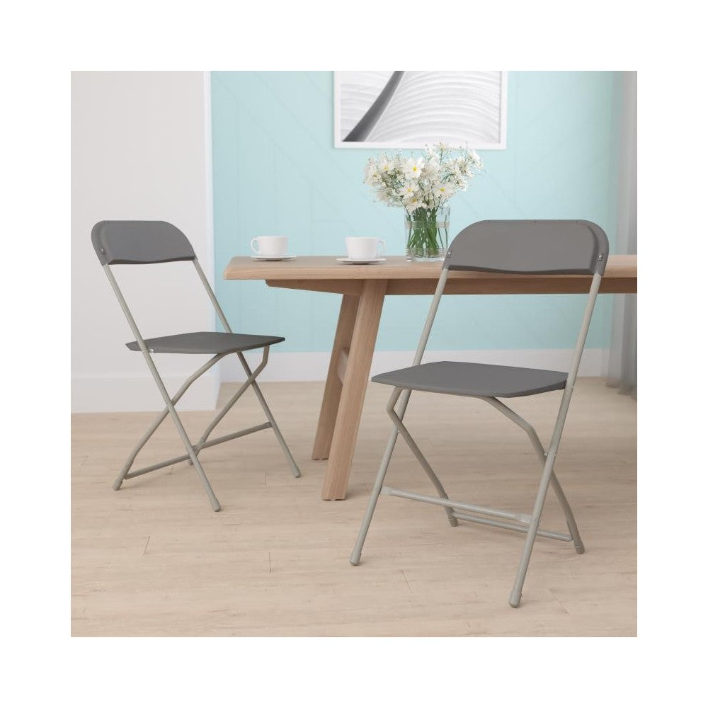 Flash Furniture HERCULES Gray Plastic Folding Chair 2-LE-L-3-Gray-GG