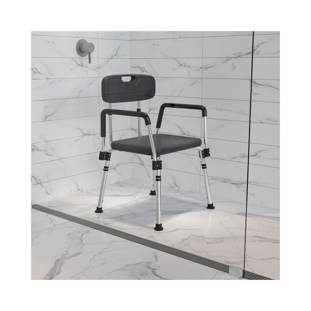 Flash Furniture HERCULES Gray Quick Release Bath Chair DC-HY3523L-GRY-GG