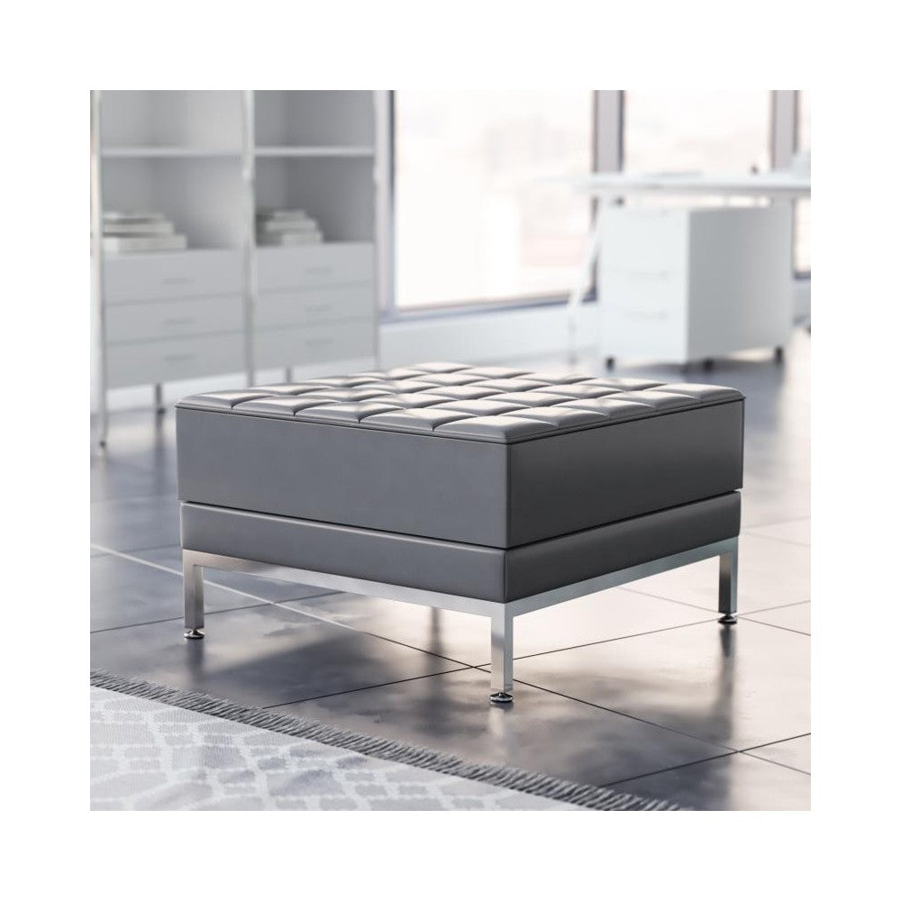 Flash Furniture HERCULES Imagination Gray Leather Ottoman ZB-IMAG-OTTOMAN-GY-GG
