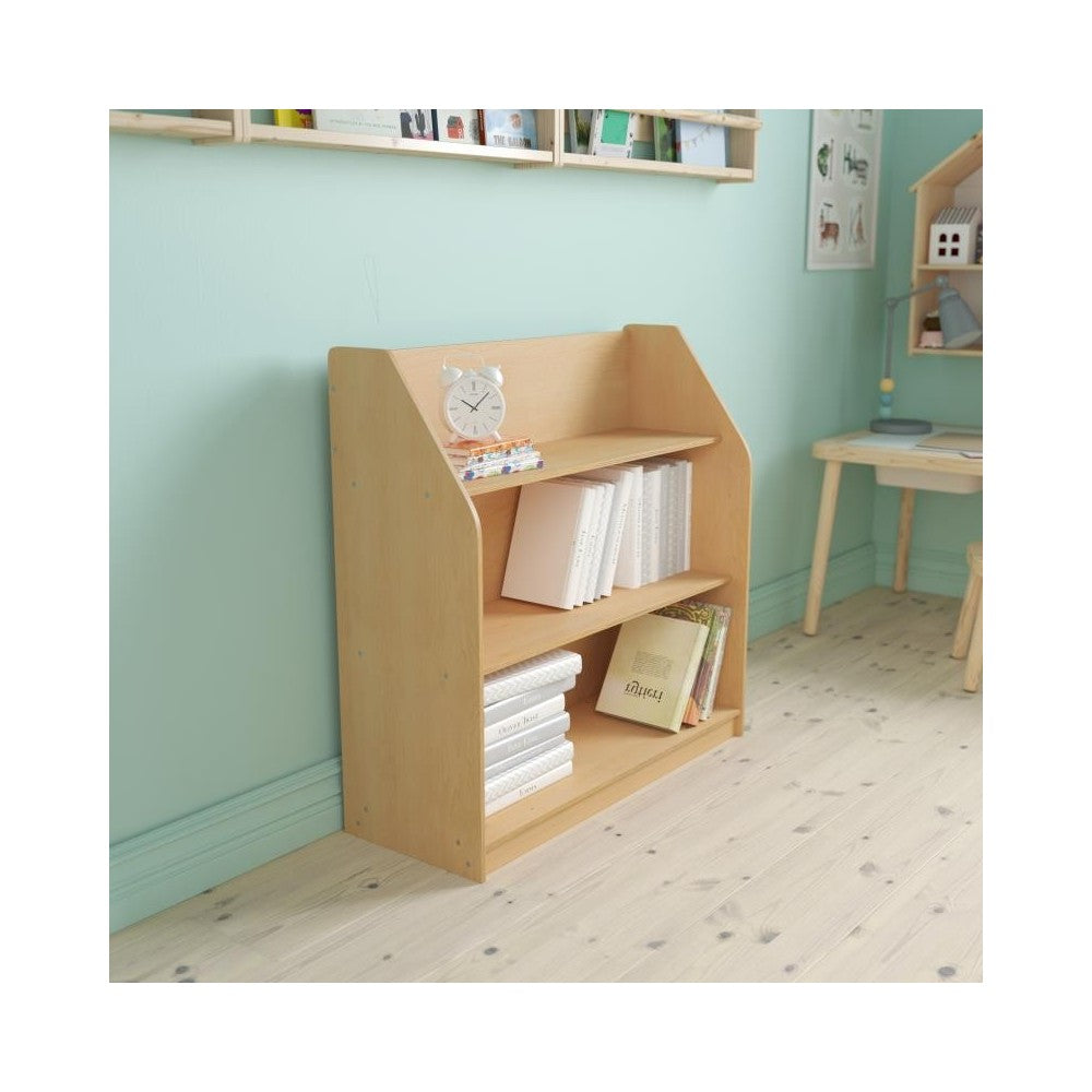 Flash Furniture Hercules Natural Wood 3 Shelf Bookcase MK-STR800H-GG