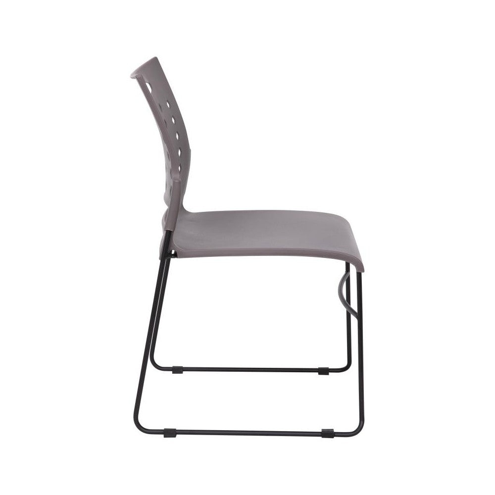 Flash Furniture HERCULES Series 5 PK Gray Plastic Stack Chair 5-RUT-2-GY-BK-GG