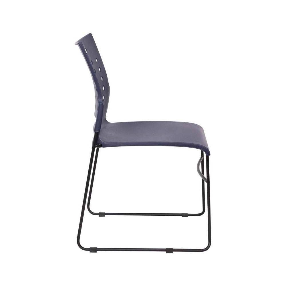 Flash Furniture HERCULES Series 5 PK Navy Plastic Stack Chair 5-RUT-2-NVY-BK-GG