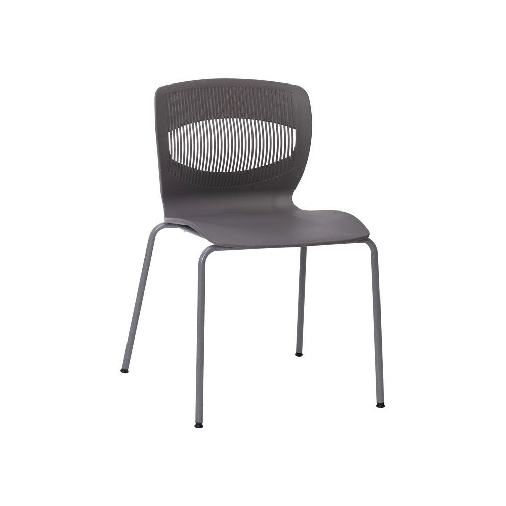 Flash Furniture HERCULES Series Gray Plastic Stacking Chair RUT-NC618-GY-GG