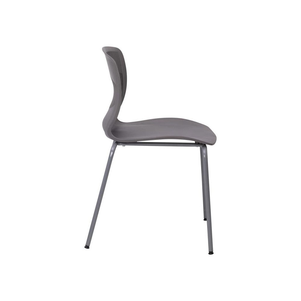 Flash Furniture HERCULES Series Gray Plastic Stacking Chair RUT-NC618-GY-GG