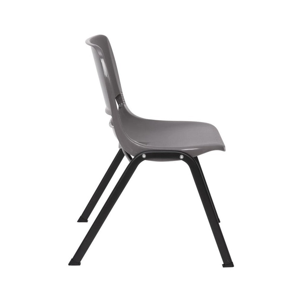 Flash Furniture HERCULES Series Gray Stack Chair-Black Frame RUT-16-PDR-GY-GG
