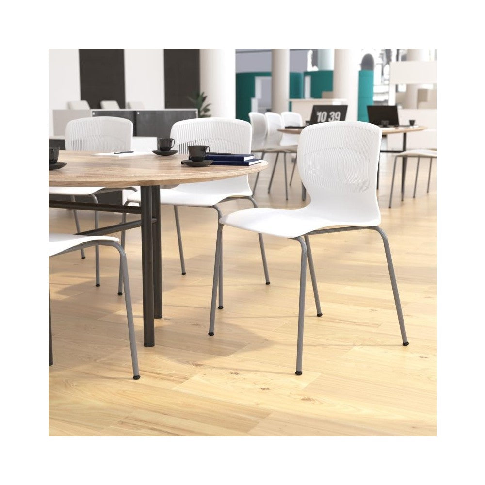 Flash Furniture HERCULES Series White Plastic Stacking Chair RUT-NC618-WH-GG