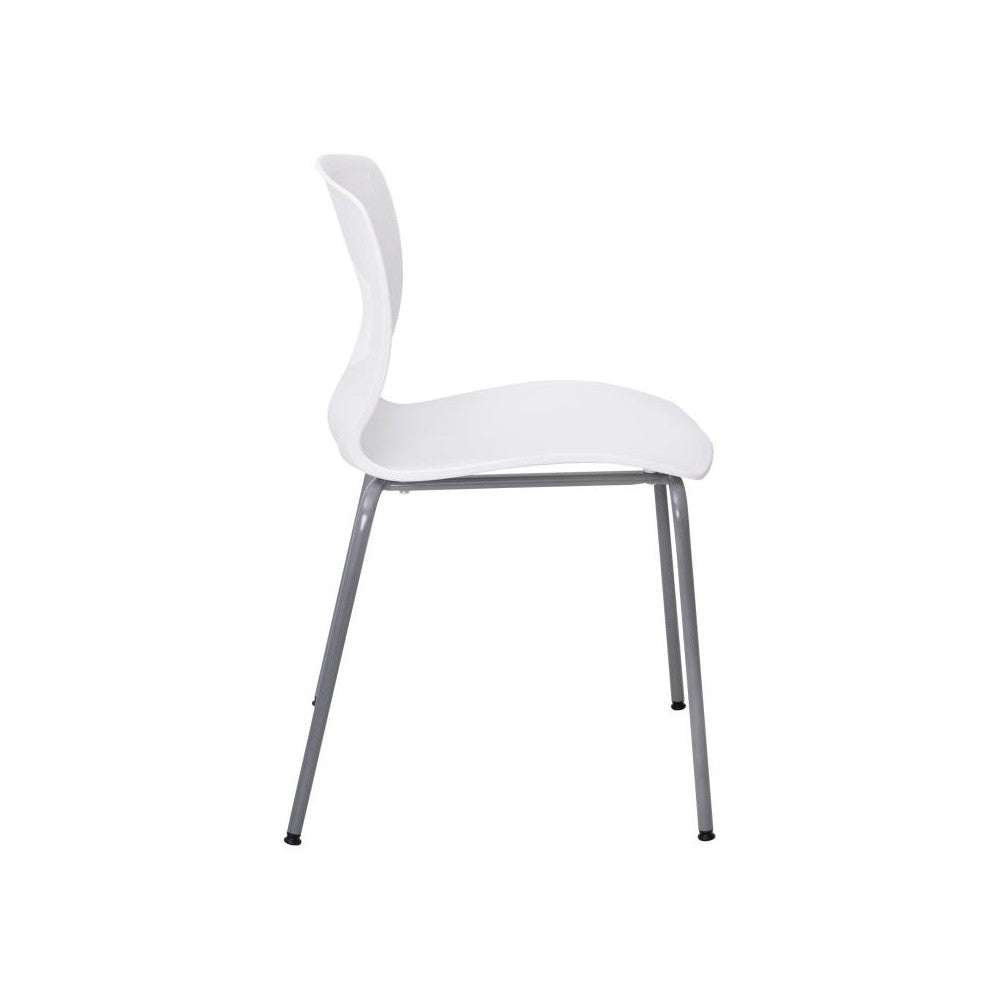 Flash Furniture HERCULES Series White Plastic Stacking Chair RUT-NC618-WH-GG