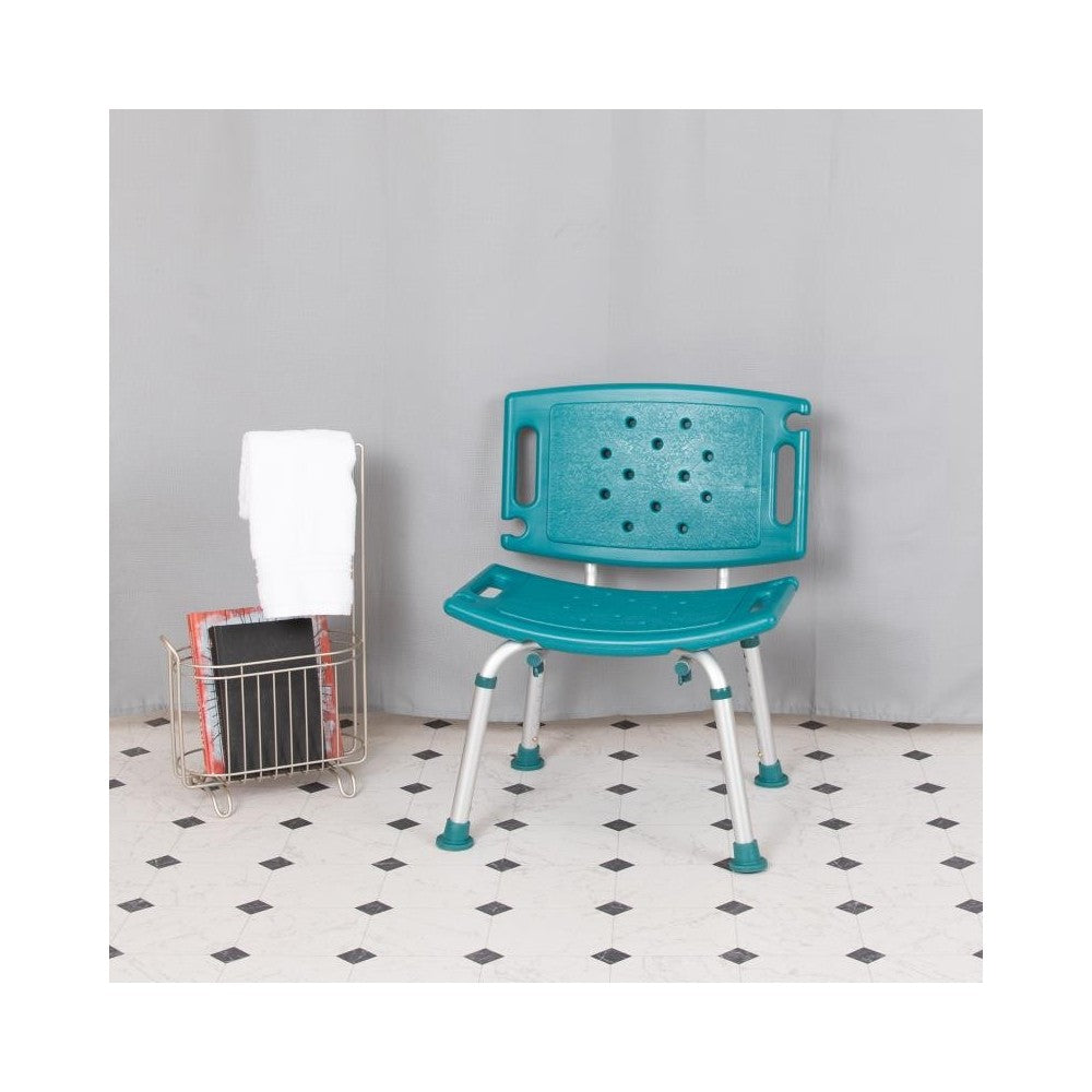 Flash Furniture HERCULES Teal Bath & Shower Chair DC-HY3501L-TL-GG