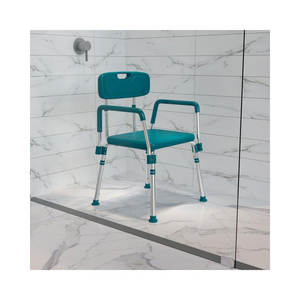 Flash Furniture HERCULES Teal Quick Release Bath Chair DC-HY3523L-TL-GG