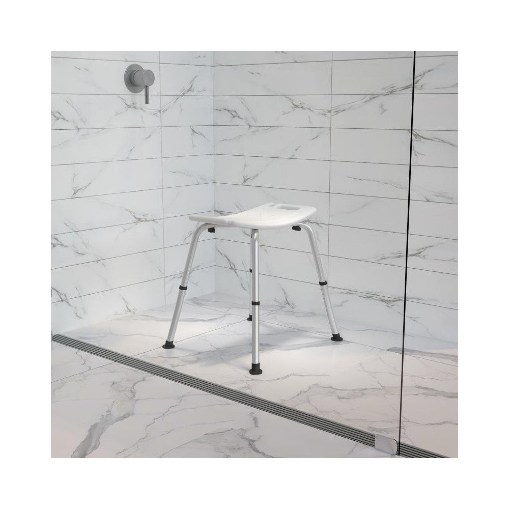 Flash Furniture HERCULES White Bath & Shower Chair DC-HY3410L-WH-GG