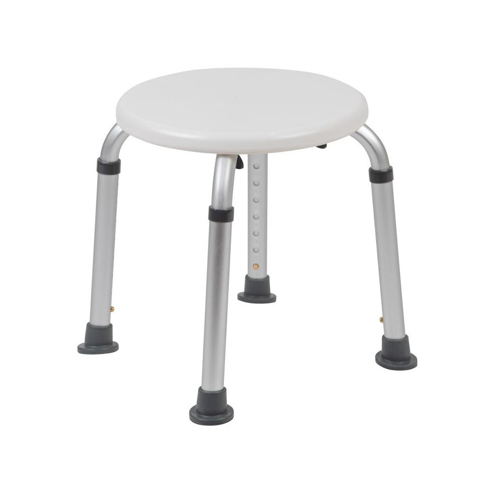 Flash Furniture HERCULES White Bath & Shower Stool DC-HY3400L-WH-GG