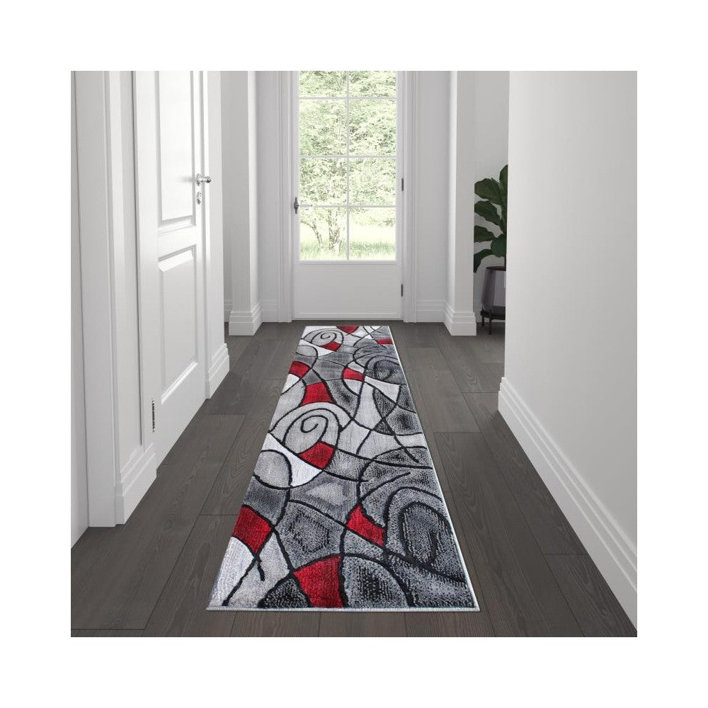 Flash Furniture Jubilee Collection Red 2' x 7' Accent Rug ACD-RGTRZ860-27-RD-GG