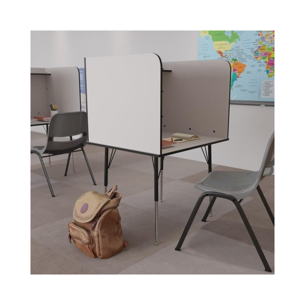 Flash Furniture Justin Gray Adjustable Study Carrel MT-M6221-SGLSC-Gray-GG