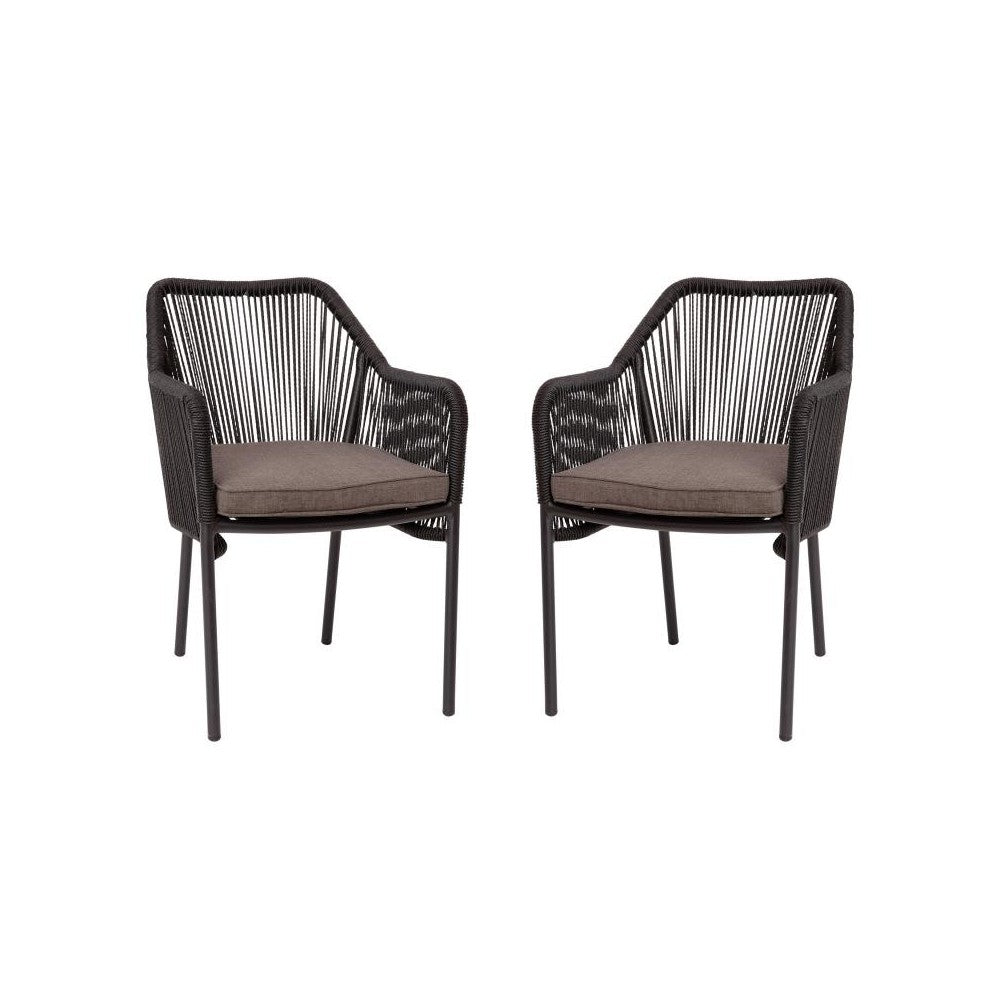 Flash Furniture Kallie Set of 2 Black Patio Chair SDA-AD892006-BK-2-GG