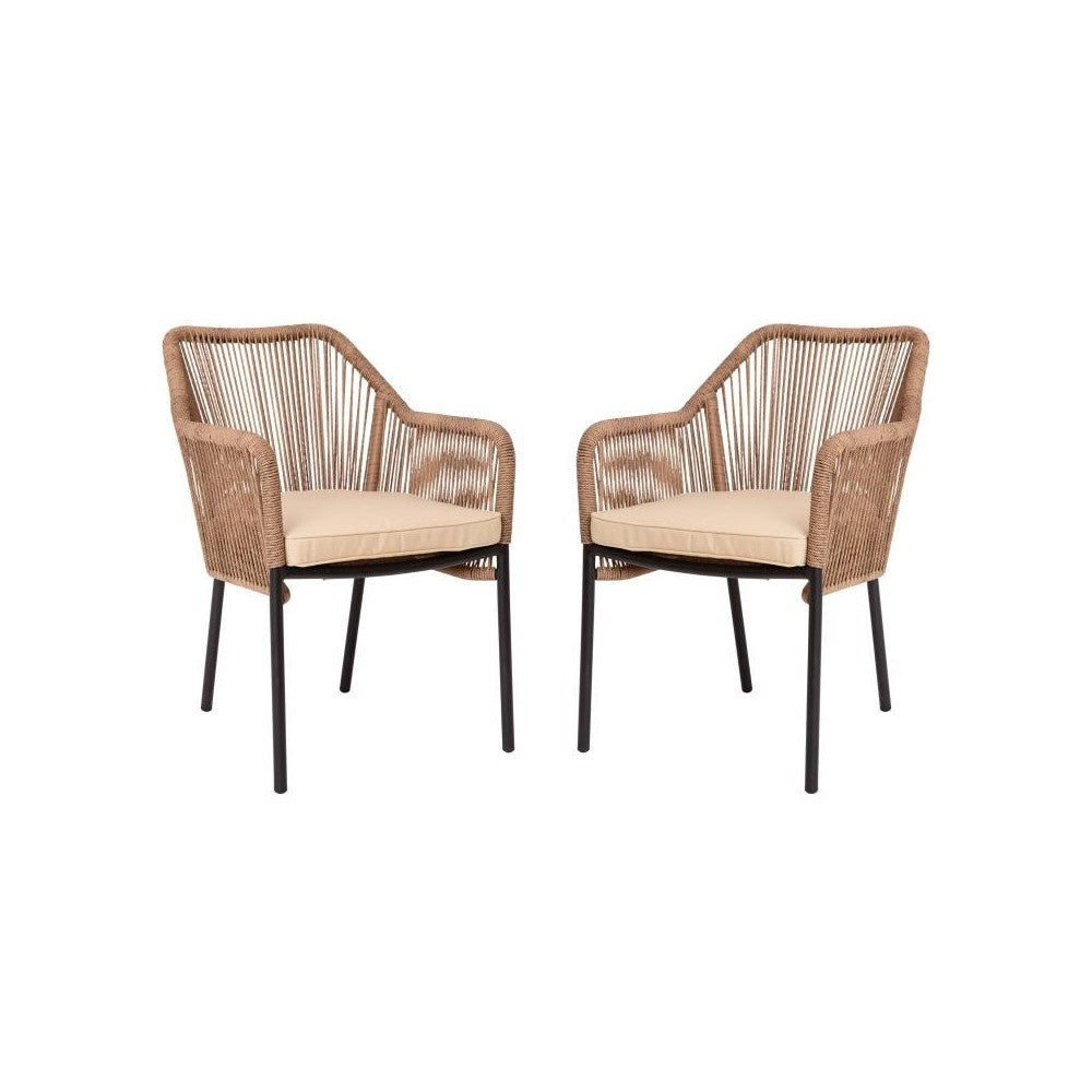 Flash Furniture Kallie Set of 2 Natural Patio Chair SDA-AD892006-NAT-2-GG
