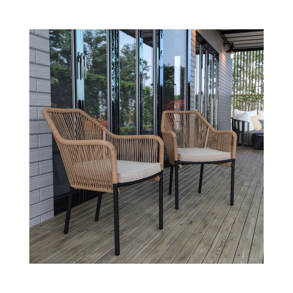 Flash Furniture Kallie Set of 2 Natural Patio Chair SDA-AD892006-NAT-2-GG