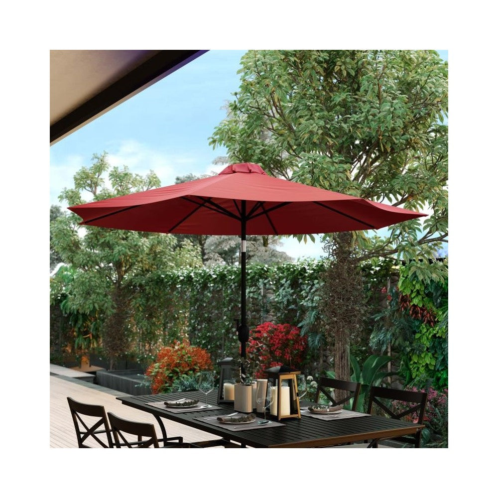 Flash Furniture Kona Red 9 FT Round Patio Umbrella GM-402003-RED-GG