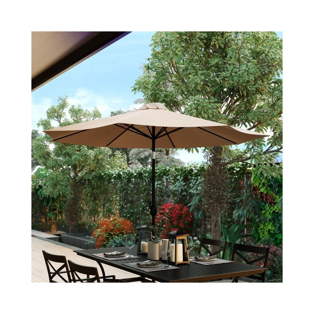 Flash Furniture Kona Tan 9 FT Round Patio Umbrella GM-402003-TAN-GG