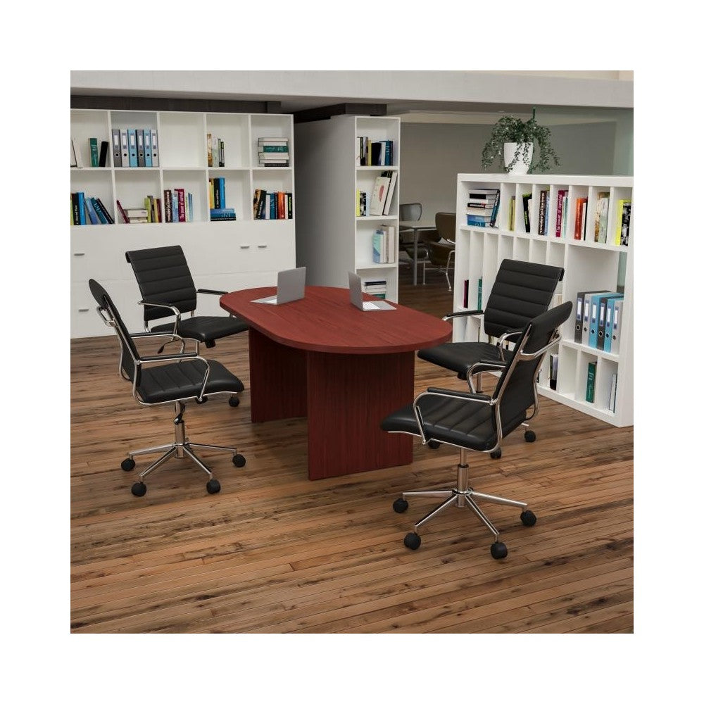 Flash Furniture Lake Cherry Oval Conference Set BLN-6GCCHR595M-BK-GG