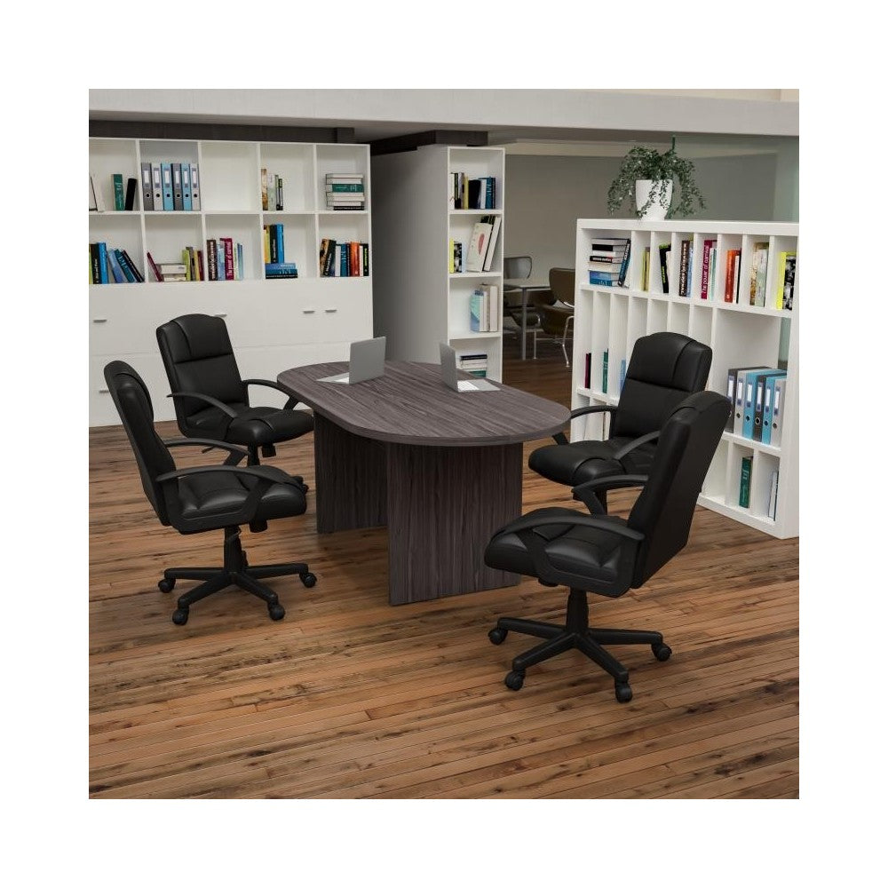Flash Furniture Lake Gray Oval Conference Set BLN-6GCGRYX000-BK-GG