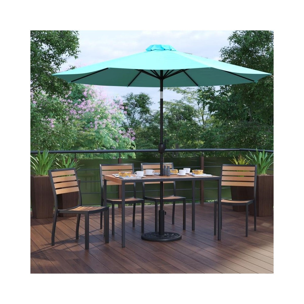 Flash Furniture Lark Faux Teak Patio Table & Chair XU-DG-304860364-UB19BTL-GG