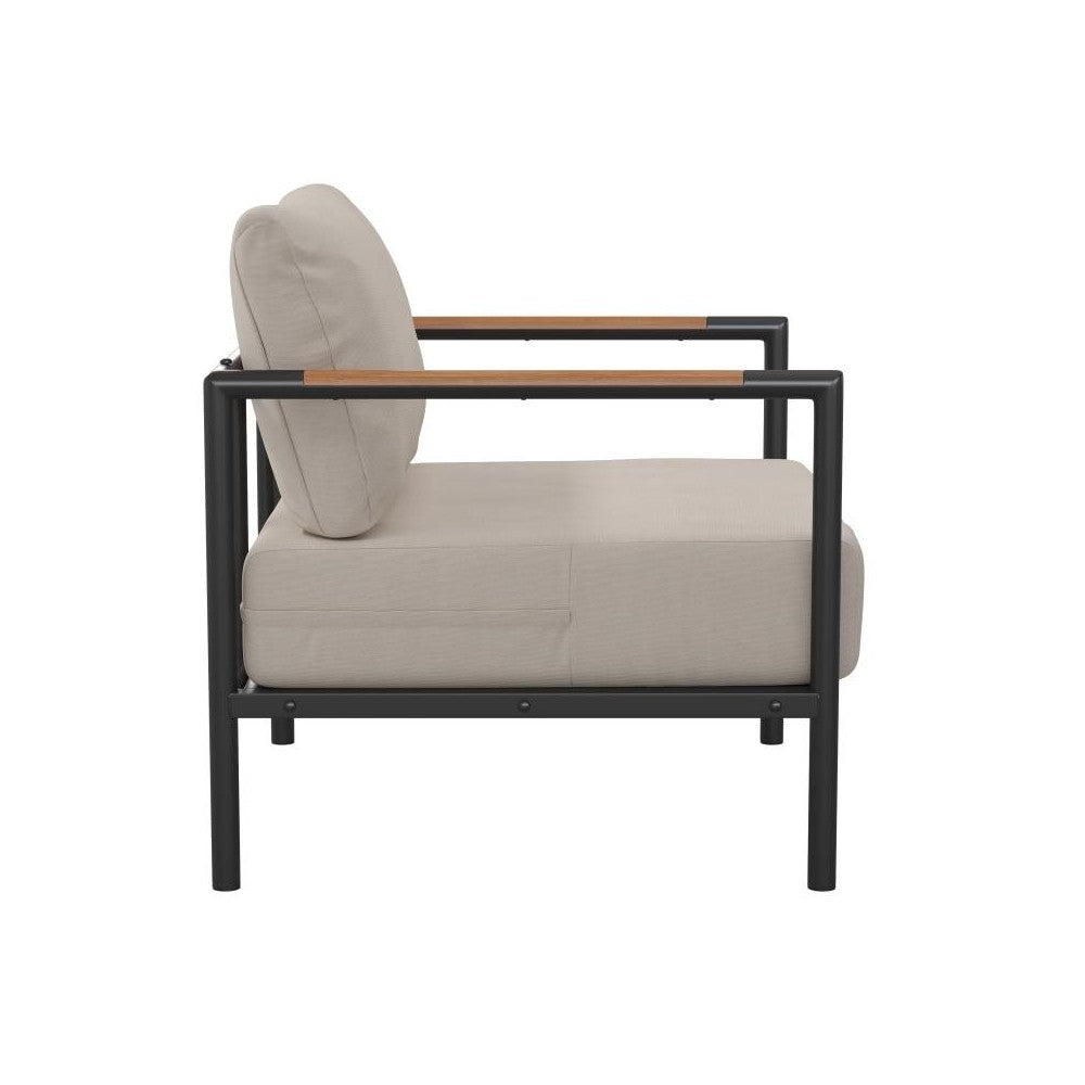 Flash Furniture Lea Black Patio Chair and Cushions GM-201027-1S-GY-GG