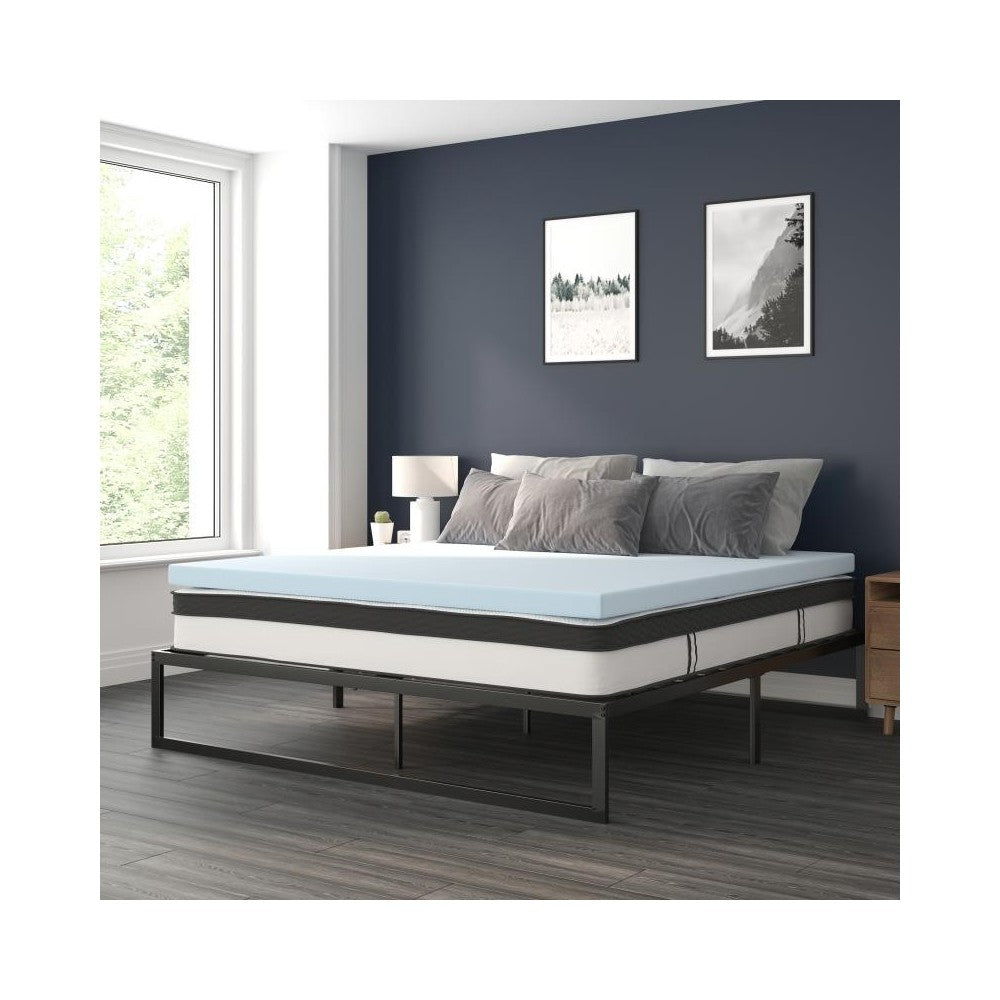 Flash Furniture Leo Mattress, Frame & Topper Set XU-BD10-10PSM2M35-K-GG