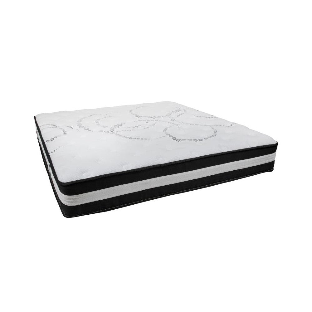 Flash Furniture Louis King Bed Frame & Mattress Set XU-BD10-12PSM-K-GG