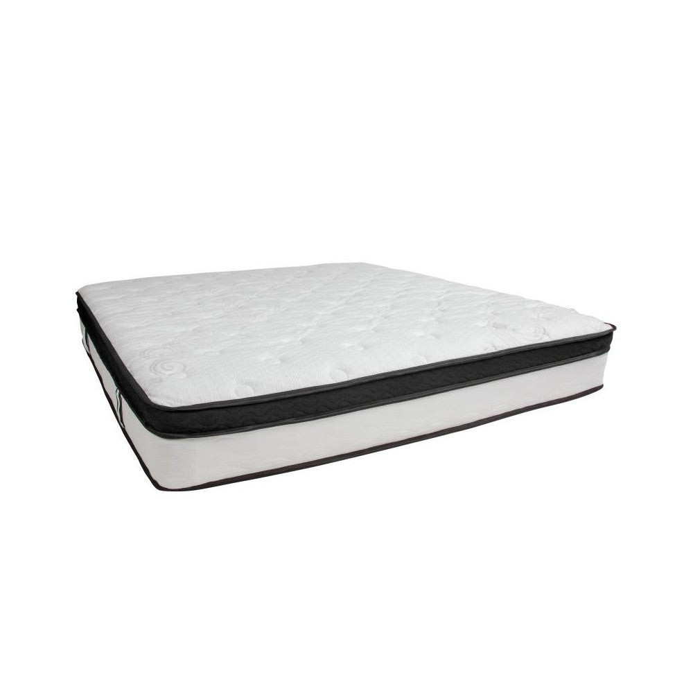 Flash Furniture Louis King Bed Frame & Mattress Set XU-BD10001-12MFM-K-GG