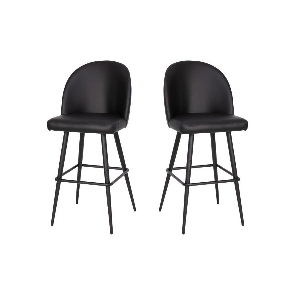 Flash Furniture Lyla 2PK 30" Black Leather Barstool AY-1026H-30-BK-GG