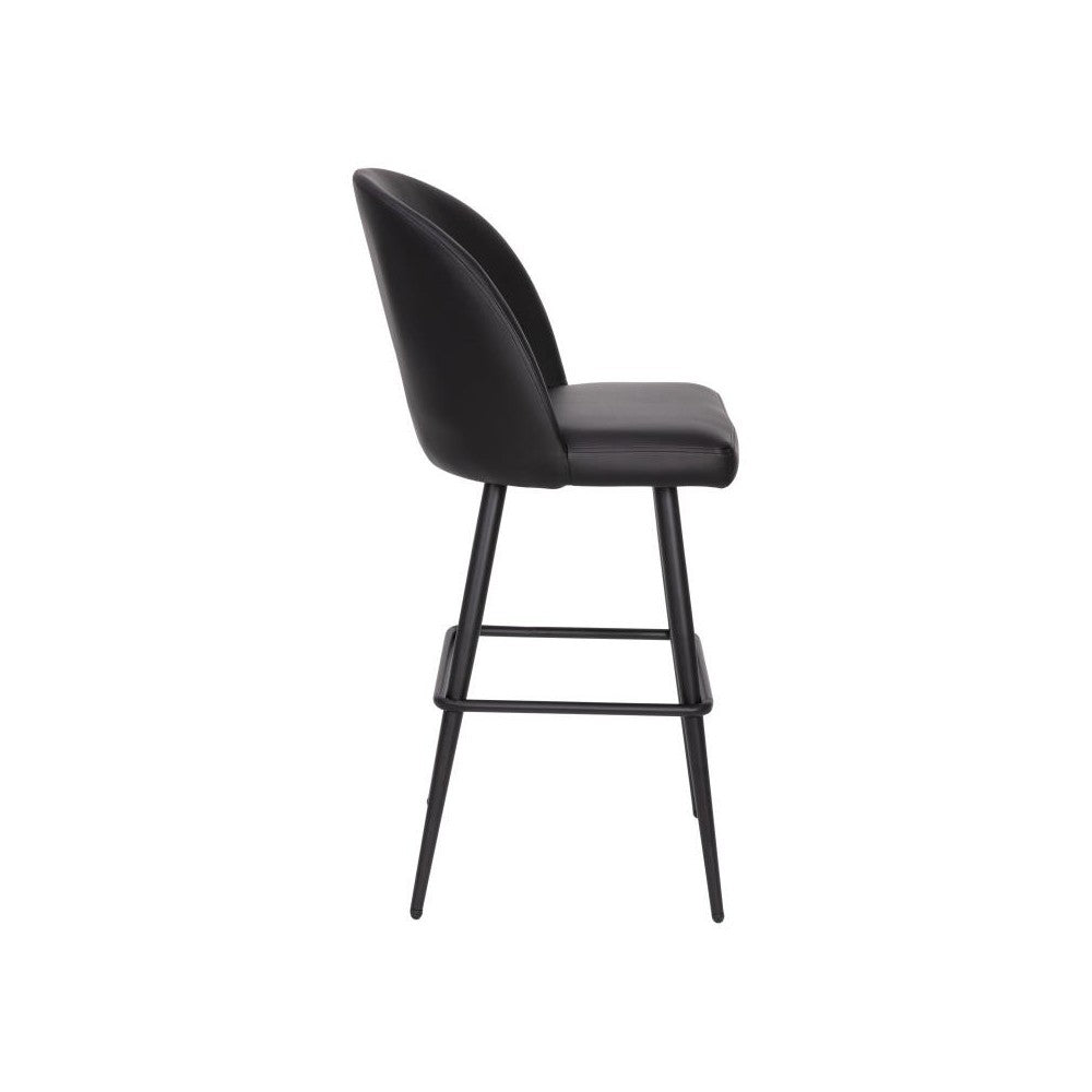Flash Furniture Lyla 2PK 30" Black Leather Barstool AY-1026H-30-BK-GG