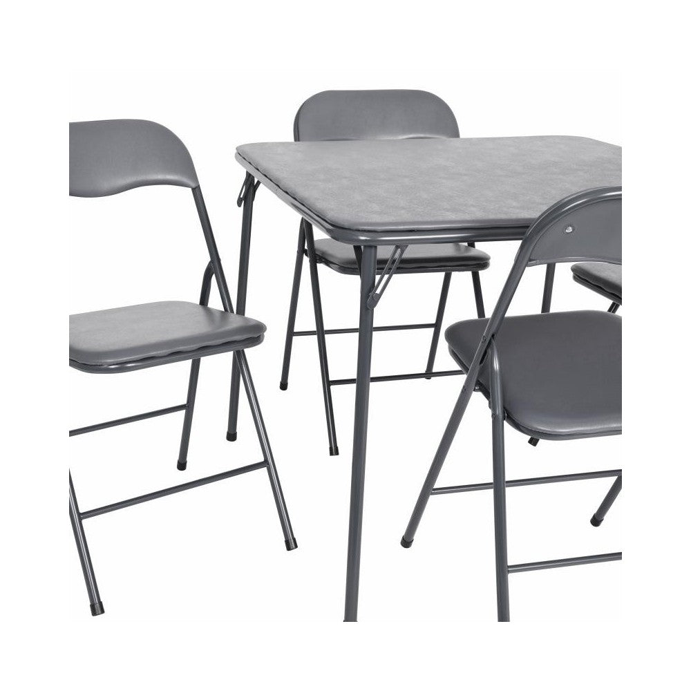 Flash Furniture Madison 5PC Gray Fold Card Table Set JB-1-GY-GG