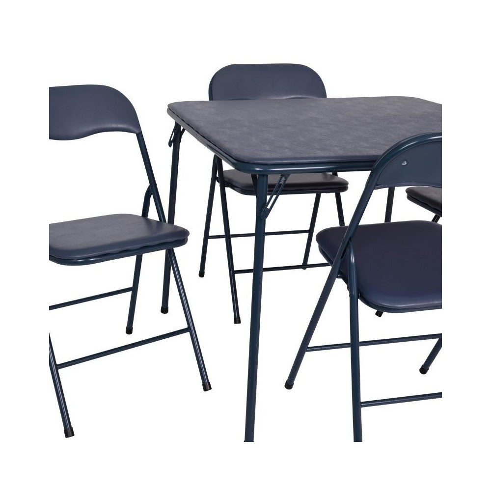 Flash Furniture Madison 5PC Navy Fold Card Table Set JB-1-NV-GG