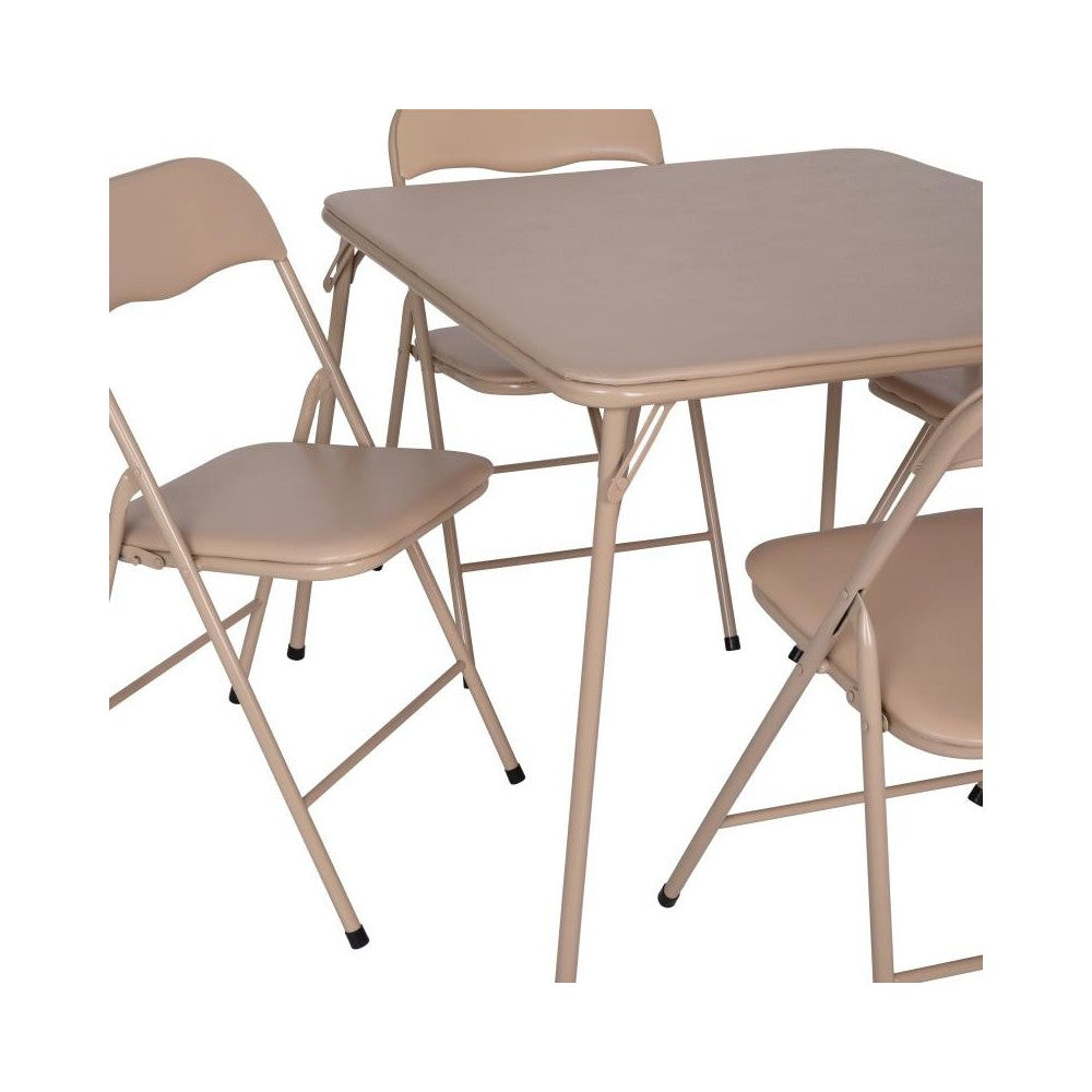 Flash Furniture Madison 5PC Tan Fold Card Table Set JB-1-TAN-GG