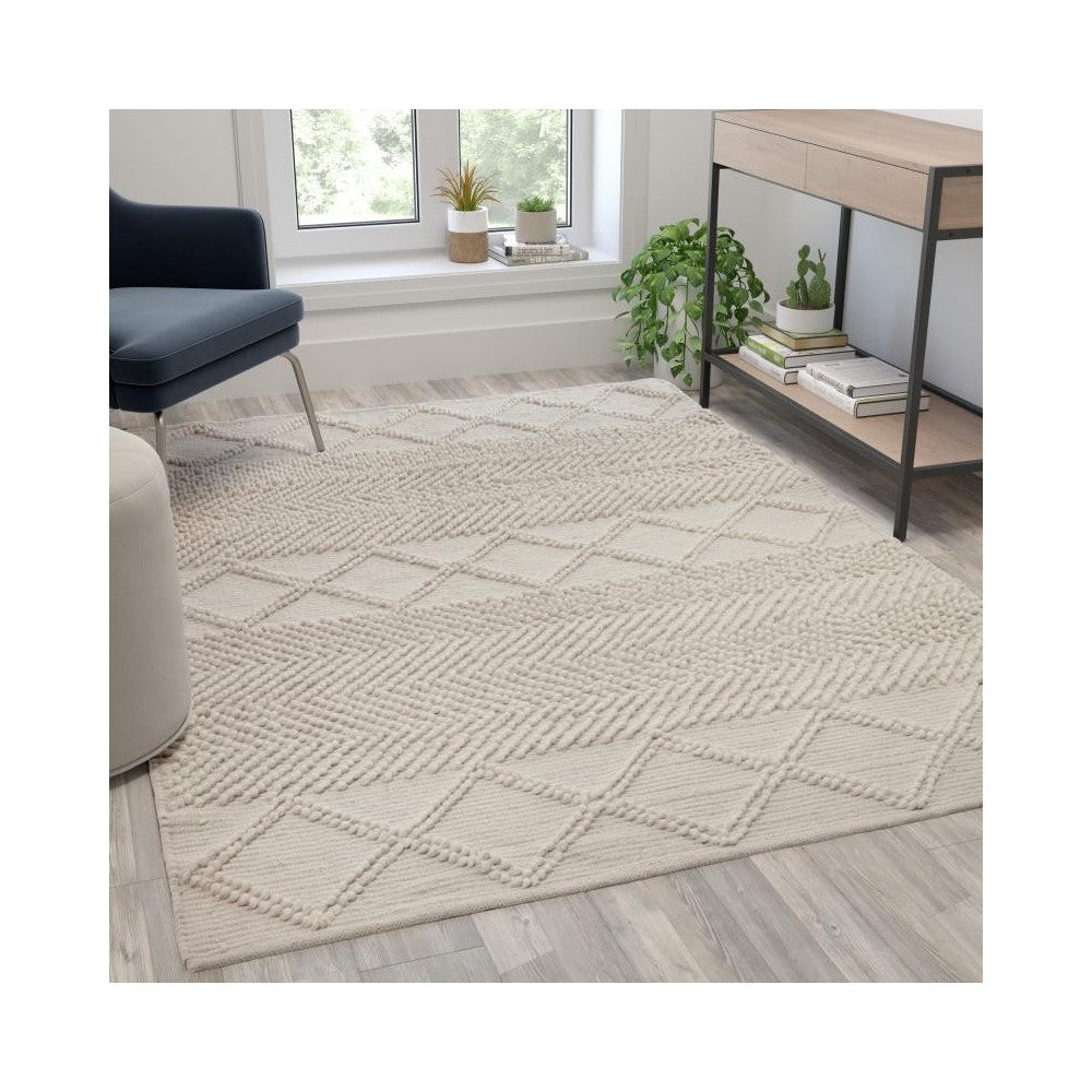 Flash Furniture Melissa 5'x7' Ivory & White Area Rug CI-20-9450A-57-CR-GG