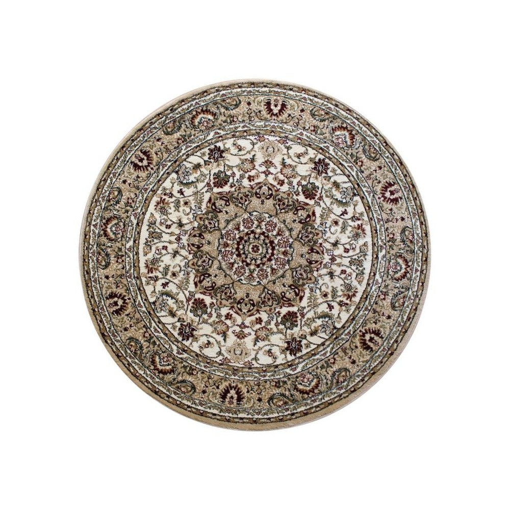 Flash Furniture Mersin Collection Ivory 4x4 Persian Area Rug NR-RG1274-44-IV-GG