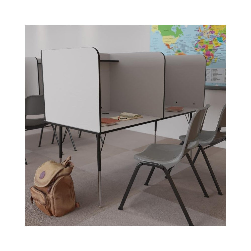 Flash Furniture Michael Gray Double Study Carrel MT-M6222-DBLSC-GRY-GG