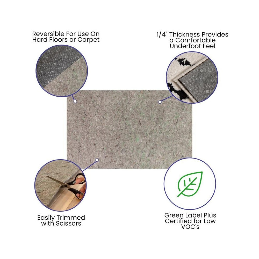 Flash Furniture Minnie 5'x8' Non-Slip Cushion Rug Pad AF-A110508F-58-GR-GG