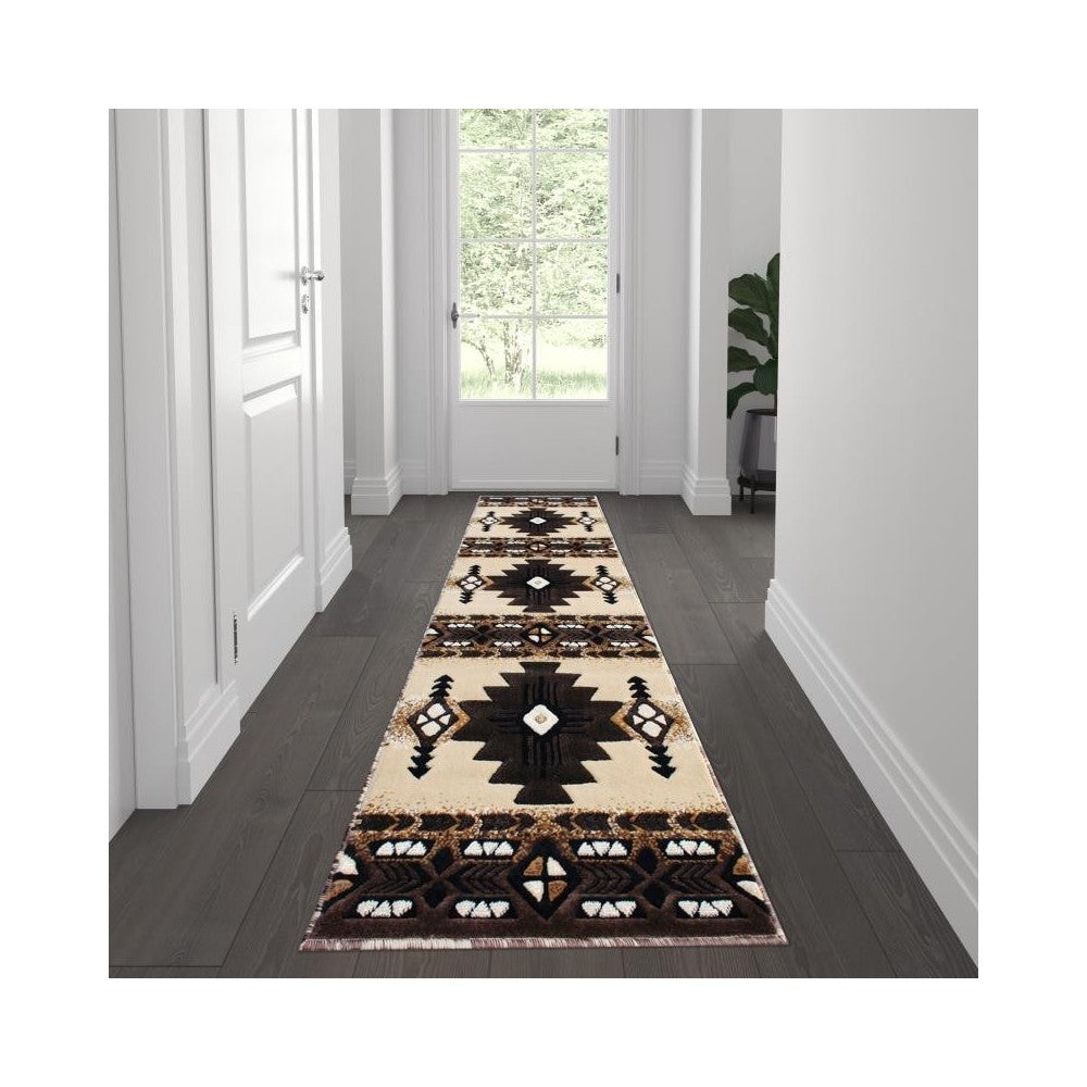 Flash Furniture Mohave Collection 2x7 Rustic Brown Area Rug ACD-RG202-27-BN-GG