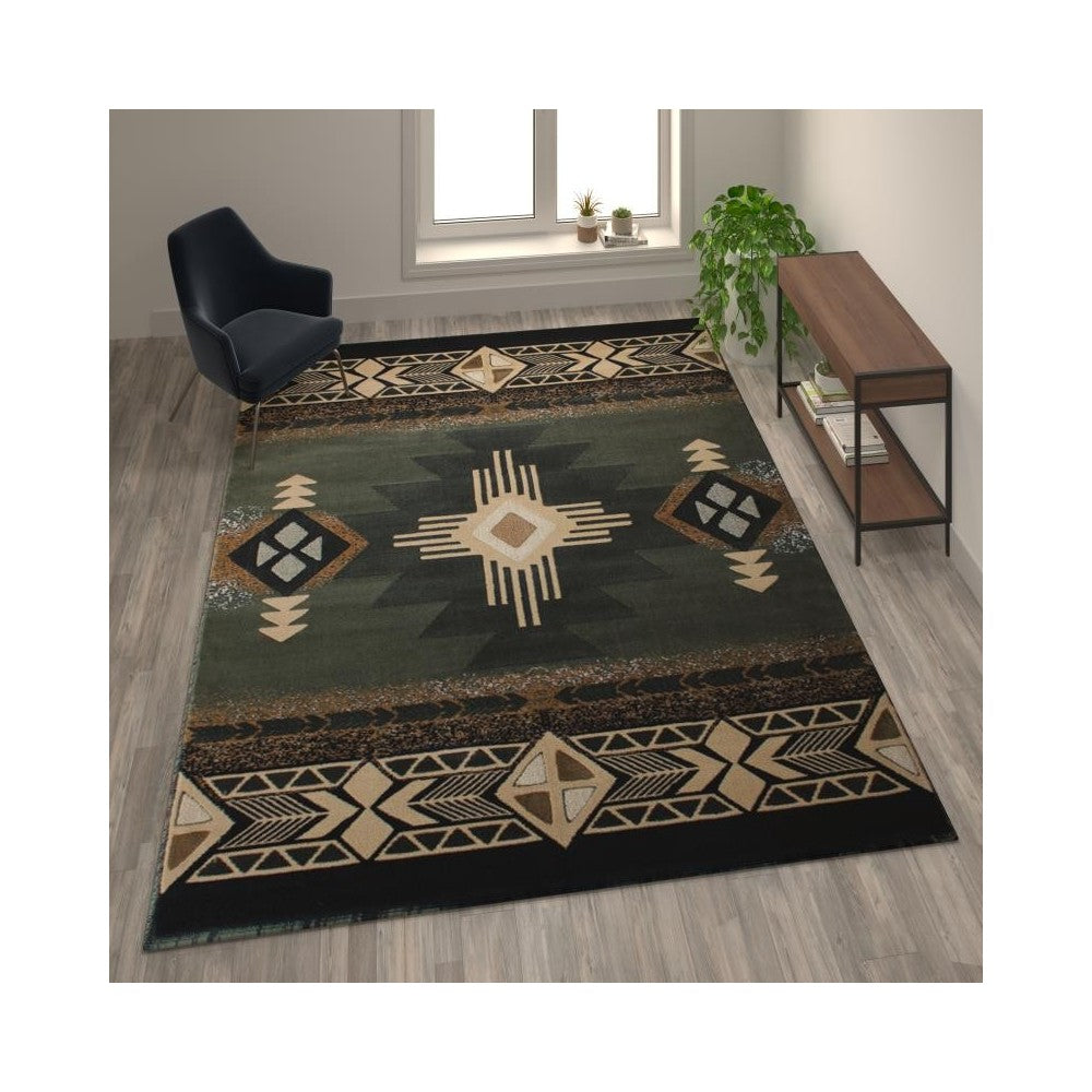 Flash Furniture Mohave Collection 8x10 Rustic Sage Area Rug ACD-RG3-810-SG-GG