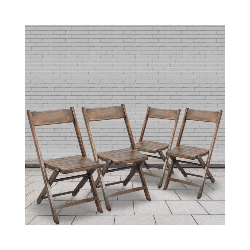 Flash Furniture Natalie Slat Wood Folding Chair Black 4-WFC-SLAT-AB-GG