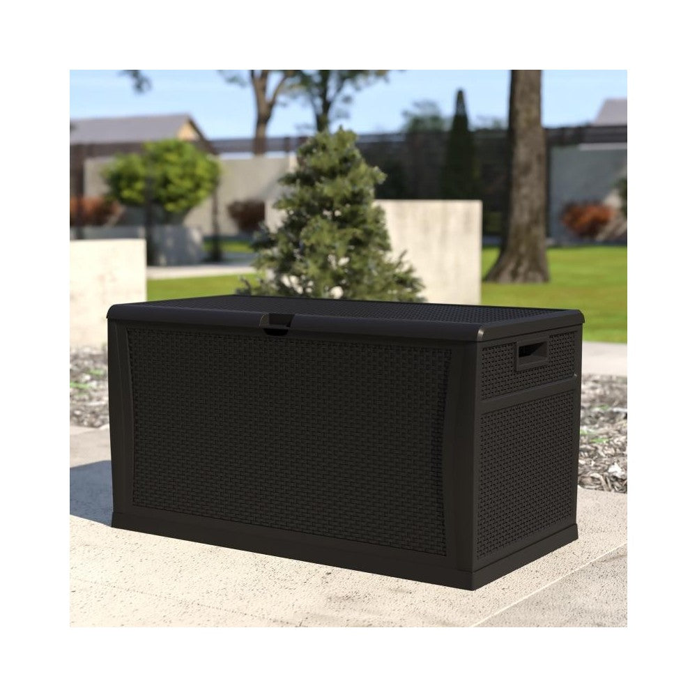 Flash Furniture Nobu Black 120 Gal Plastic Deck Box QT-KTL-4023BK-GG