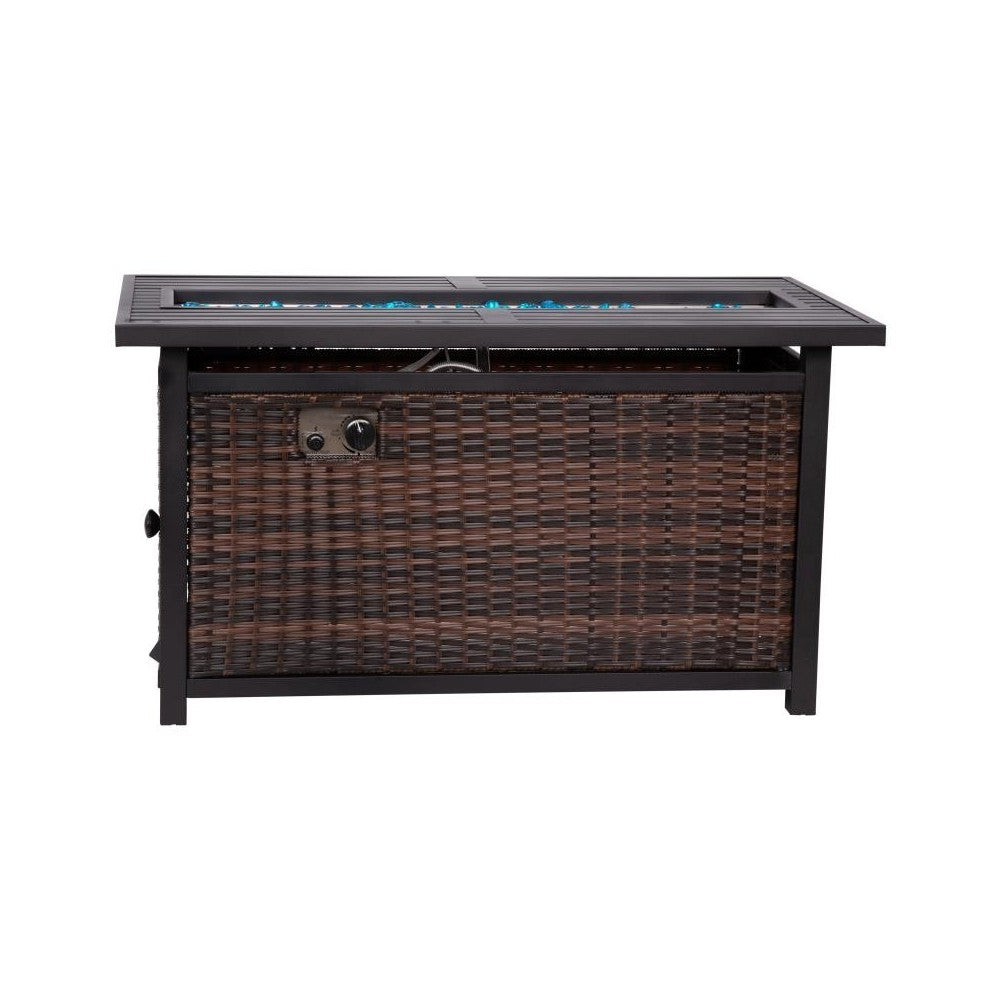 Flash Furniture Olympia Black/Espresso 45" Fire Table YO-GYM81008-BK-GG