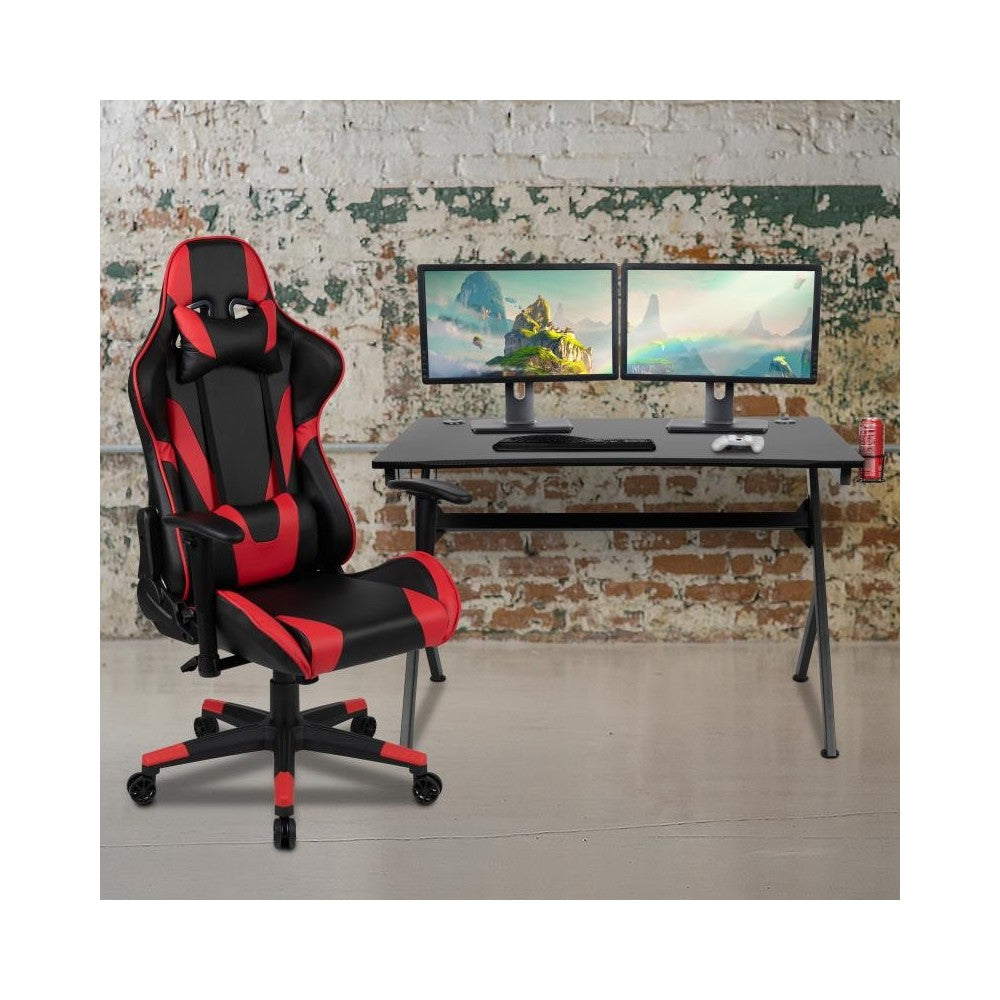 Flash Furniture Optis Black Gaming Desk & Chair Set BLN-X20D1904-RD-GG