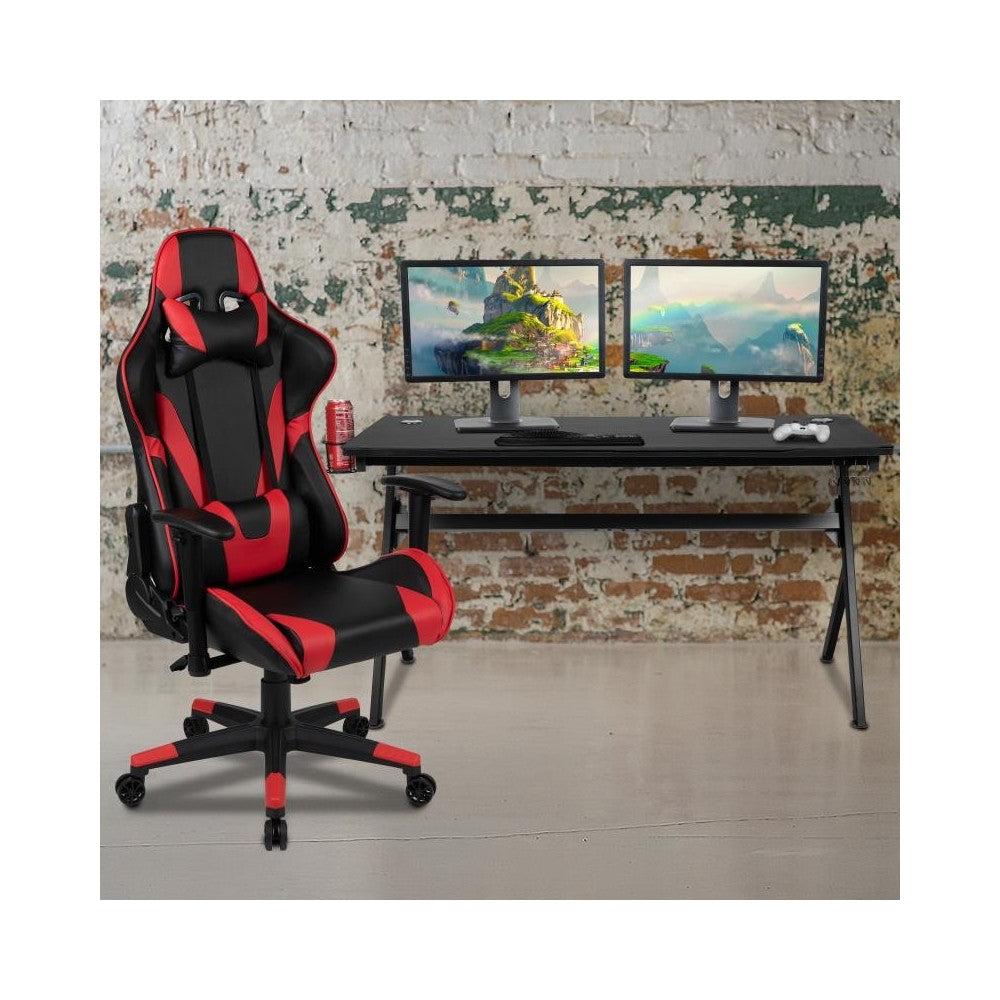 Flash Furniture Optis Black Gaming Desk & Chair Set BLN-X20D1904L-RD-GG