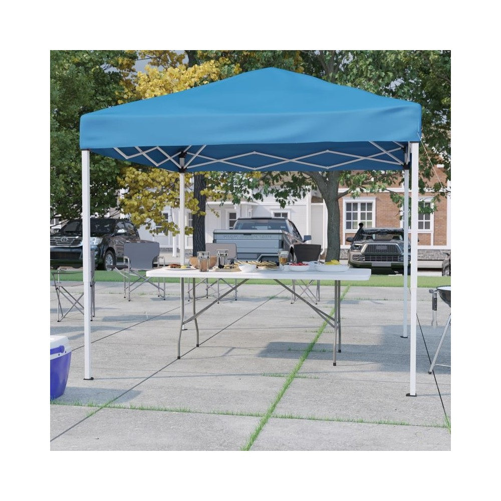 Flash Furniture Otis Blue Canopy & Folding Table JJ-GZ88183Z-BL-GG