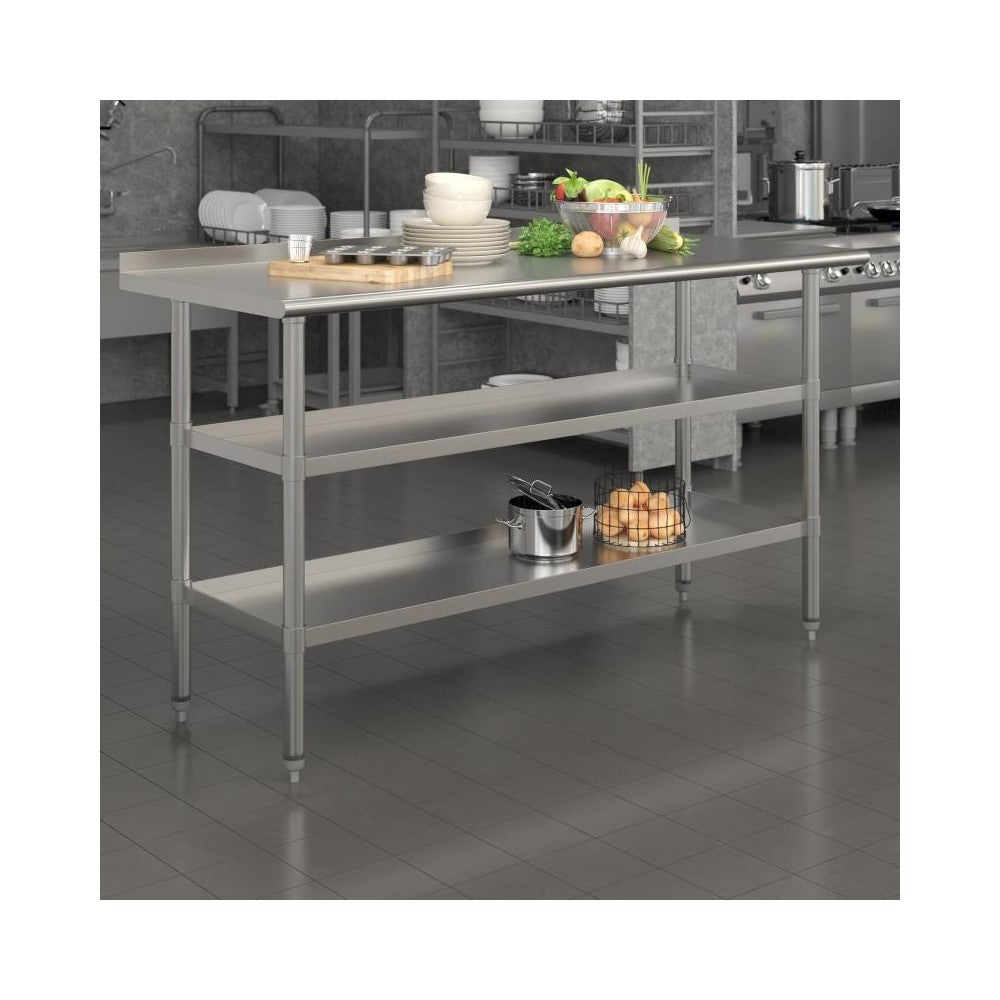 Flash Furniture Randolph Stainless Table 2 Shelf Table NH-WT-GU-2460BSP-GG