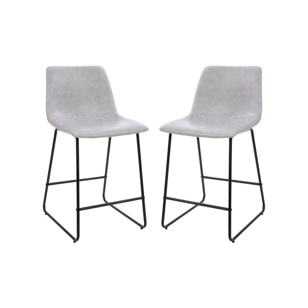 Flash Furniture Reagan 2PK 24" LT Gray Dining Stool 2-ET-ER18345-24-LG-GG